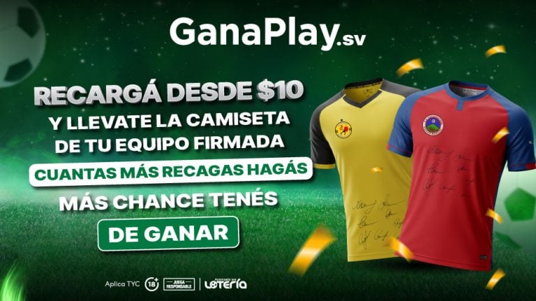 ¡Únete al sorteo online de Ganaplay y gana camisetas oficiales de la Liga Mayor de Fútbol El Salvador! Regístrate y gana.
