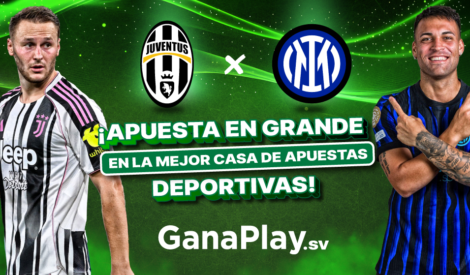Juventus vs Inter pronóstico con análisis, cuotas y mercados disponibles en GanaPlay El Salvador para tus apuestas deportivas.