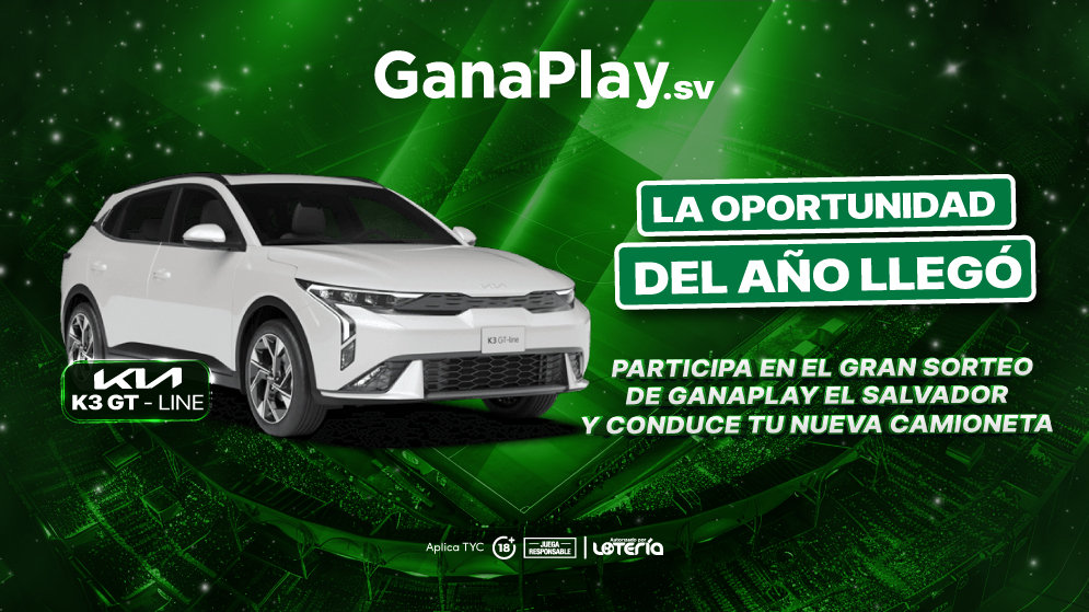 Sorteo GanaPlay El Salvador para ganar una camioneta nueva con depósito mínimo de 10 USD.