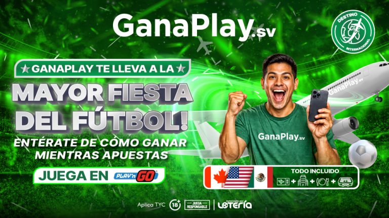 Sorteo Fiesta del Fútbol de GanaPlay El Salvador. Gana giros gratis semanales y un viaje doble a la máxima cita del fútbol.