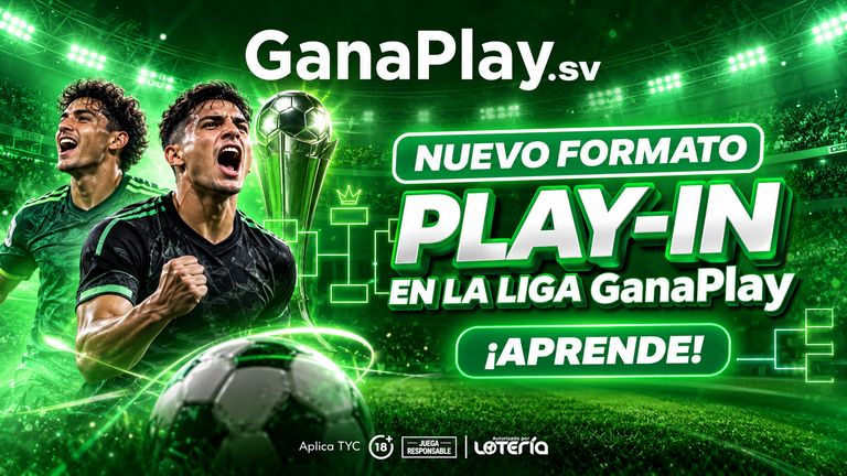Formato Play-In en la Liga GanaPlay del Apertura 2026 de El Salvador con seis equipos clasificados a la postemporada.