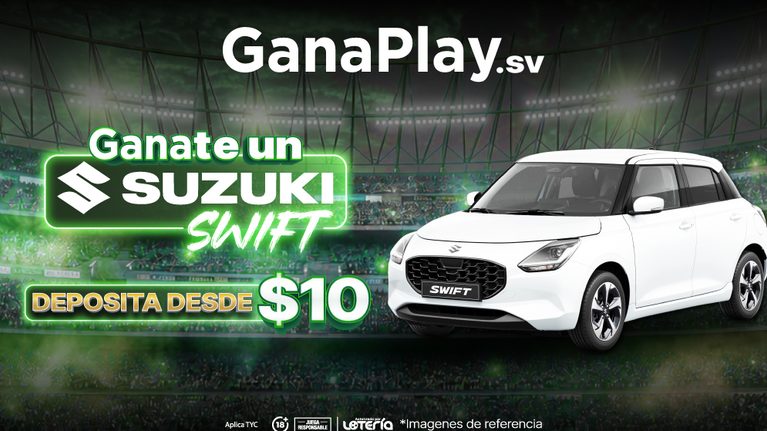 Suzuki Swift 0 km, premio de Gana sobre ruedas en el Sorteo carro GanaPlay El Salvador.